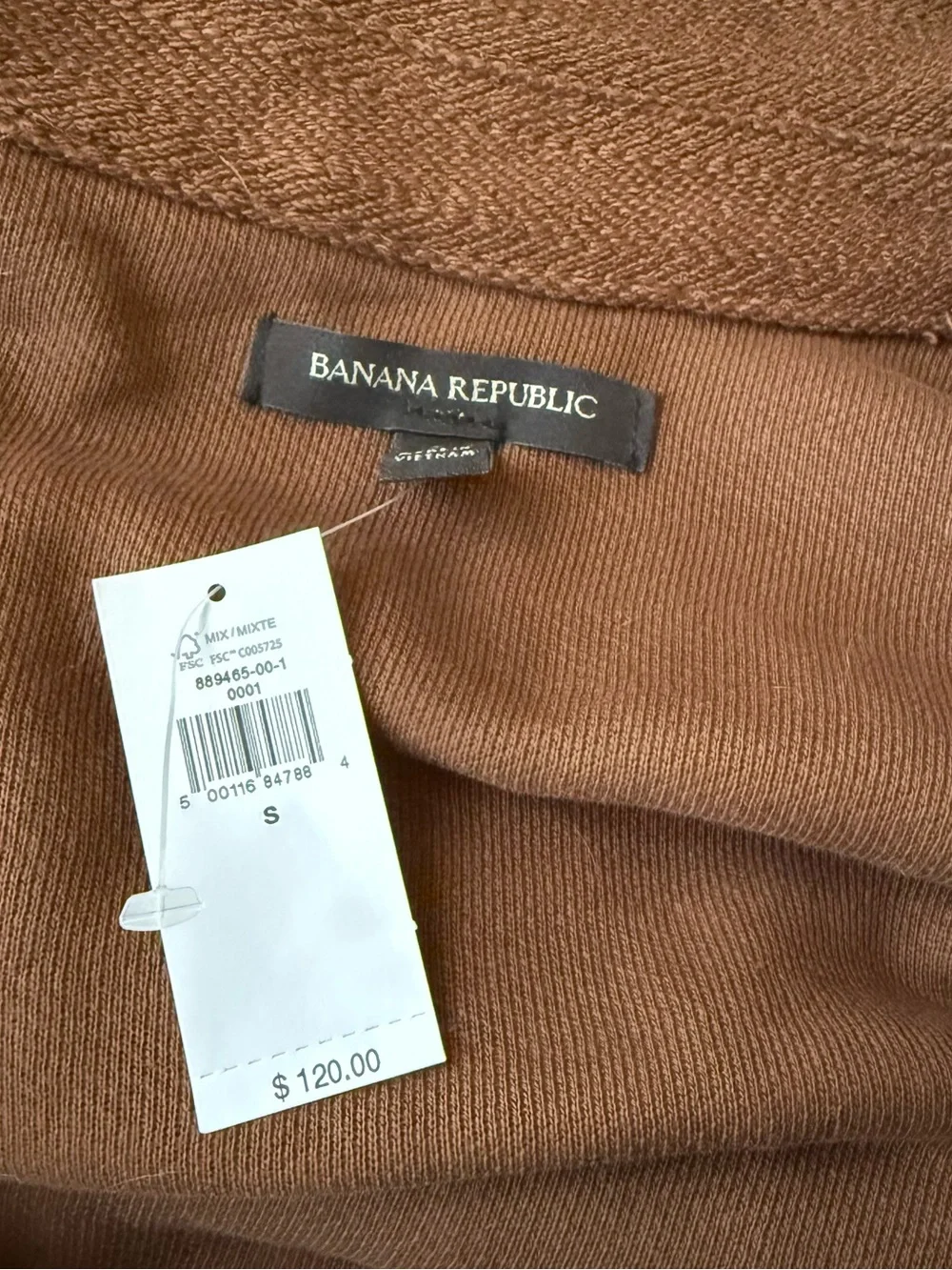 Banana Republic Brown Military-Style Field Jacket Men’s Small Unisex NEW